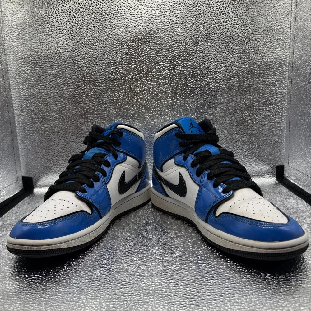 Size 7.5 Nike Air Jordan 1 Mid SE Signal Blue Mens Athletic Sneakers DD6834-402